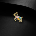 Crystal foal brooch