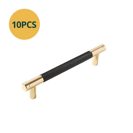 10 Pack 5 Inch Matte Black Cabinet Pulls Knurled