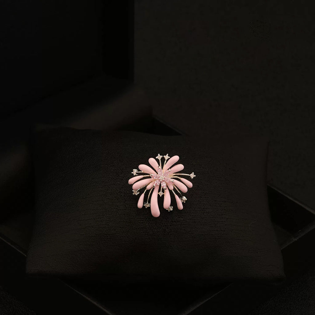 Pink fireworks mini brooch