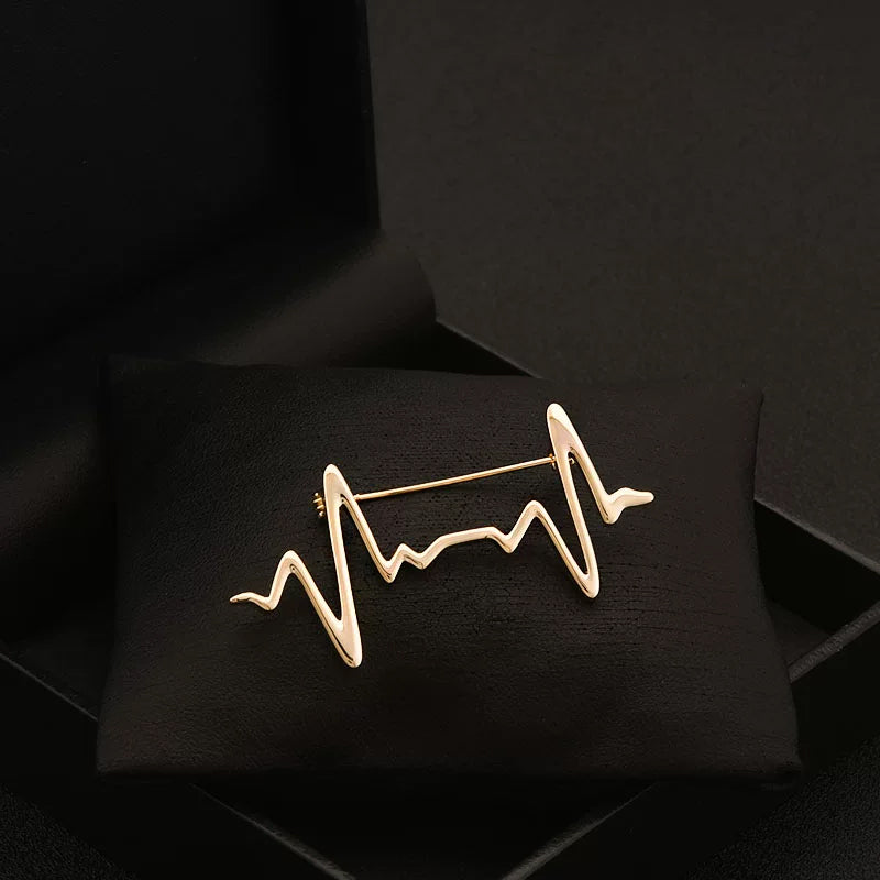 Heartbeat designer style brooch
