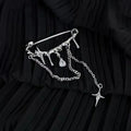 Liquid metal tassel brooch