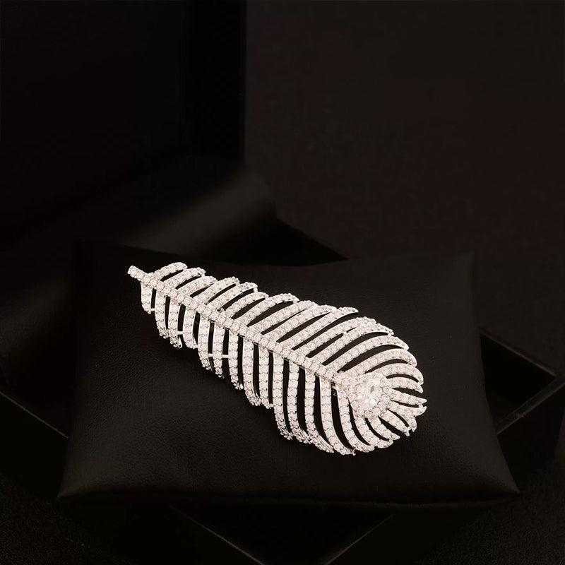 High end feather brooch