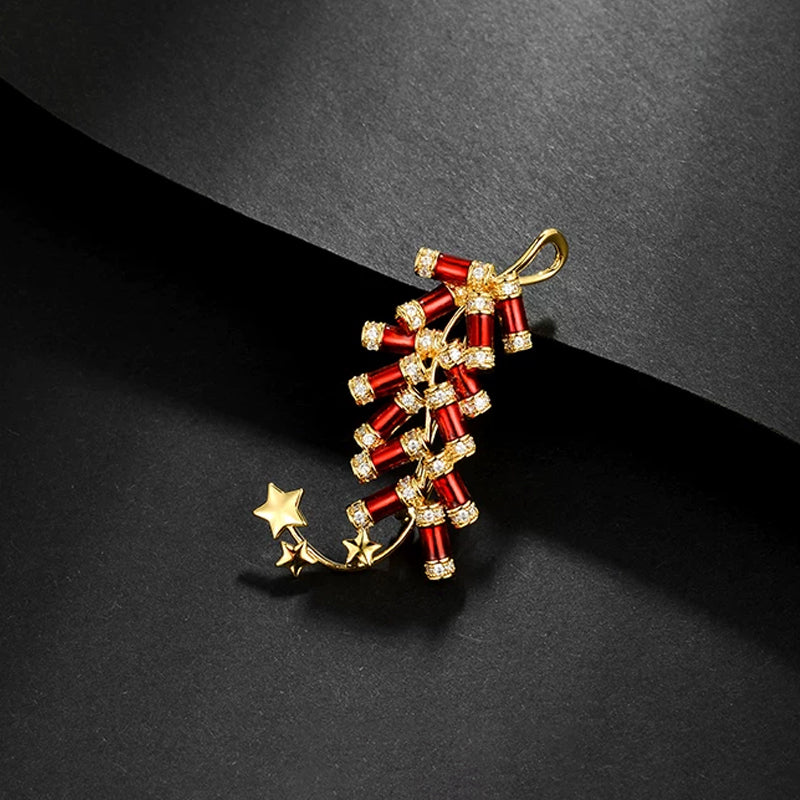 Red firecracker chest brooch