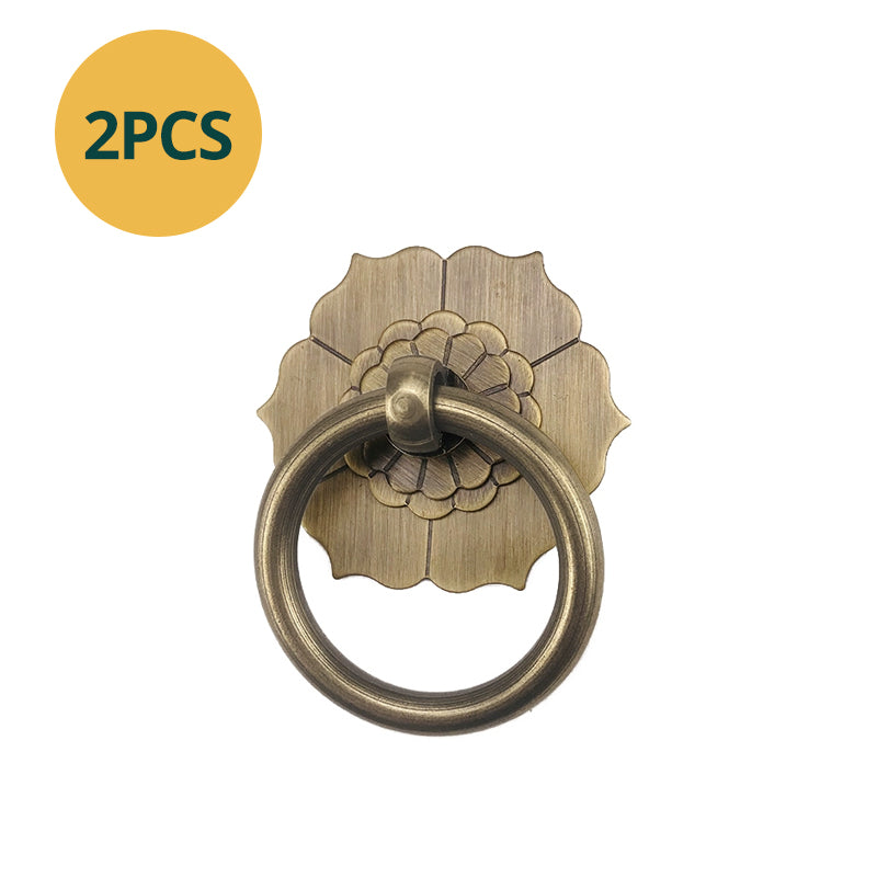 2Pcs Antique Brass Ring Pulls Handle Kitchen Cabinets Wardrobe Drawer