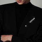 Retro zircon single character brooch