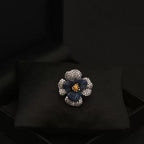 Sparkling exquisite camellia brooch