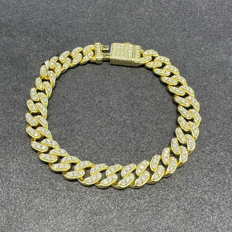 Pea-shaped Gold-plated classic moissanite bracelet