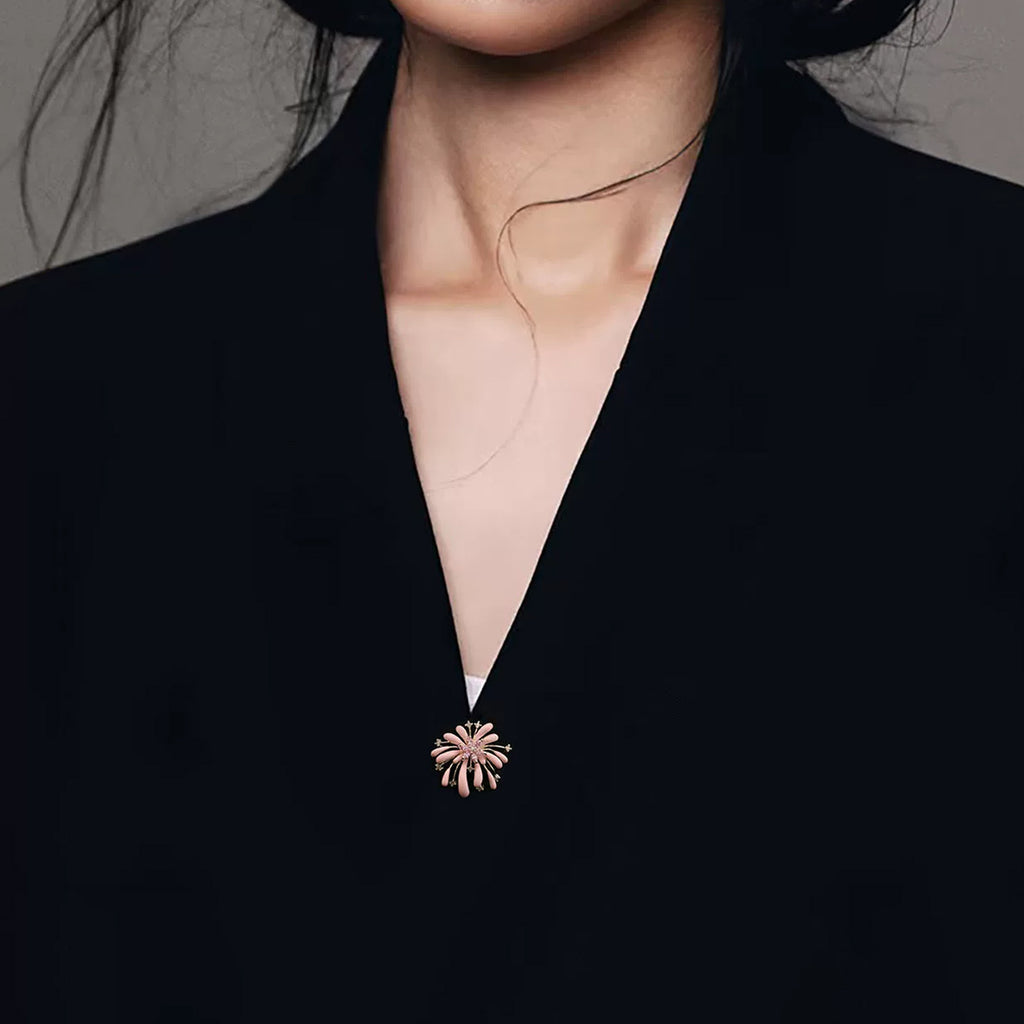 Pink fireworks mini brooch