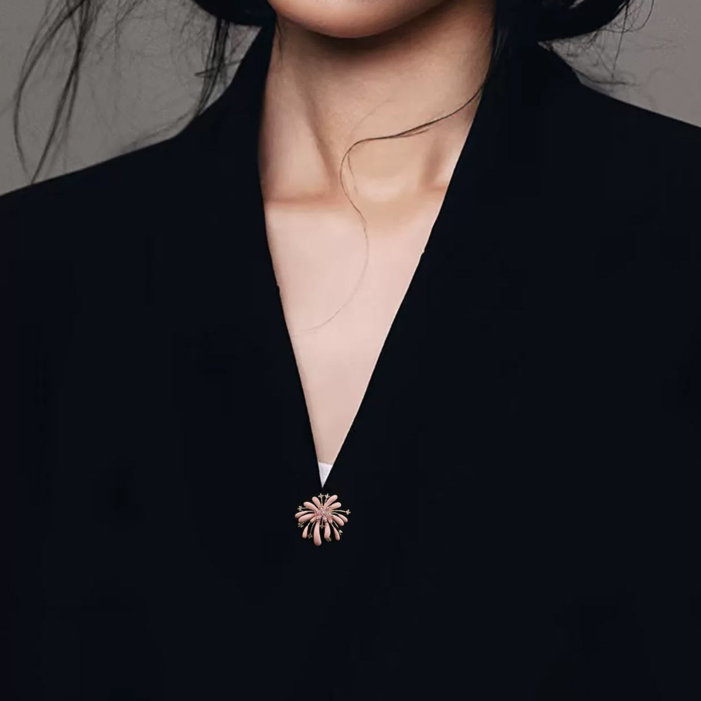 Pink fireworks mini brooch