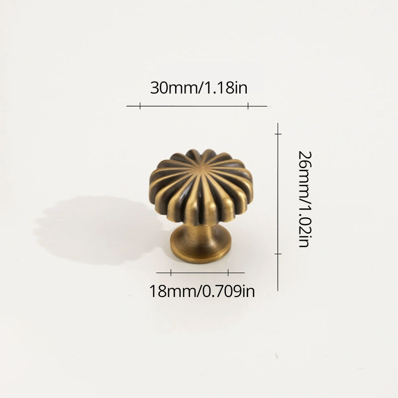 1.1'(30mm) Dia Antique Brass Cabinet Knob