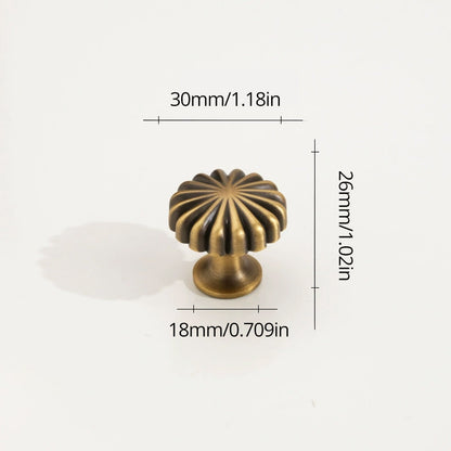 1.1'(30mm) Dia Antique Brass Cabinet Knob