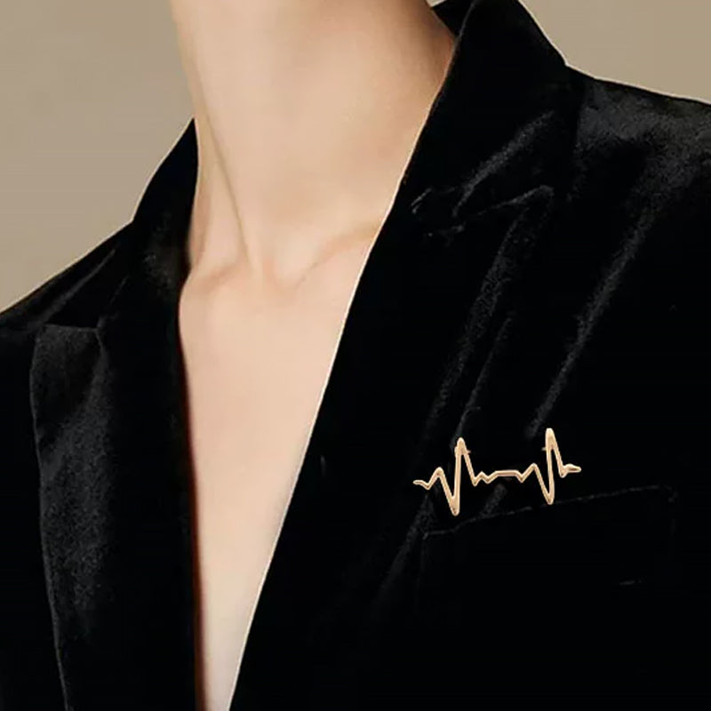 Heartbeat designer style brooch