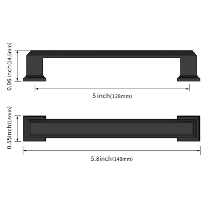 10 Pack 5 Inch Hole Center Pulls Matte Black Handles