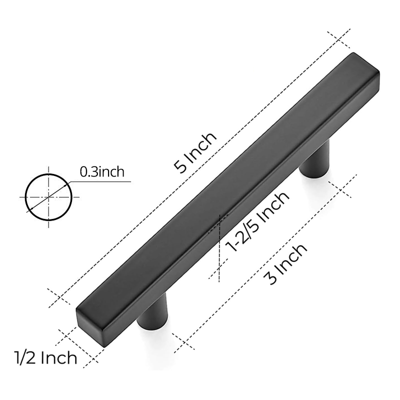 10 Pack 3 Inch Hole Center Pulls Matte Black Handles