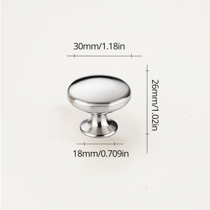 1.1'(30mm)Brushed Nickel Round Zinc Cabinet Knobs