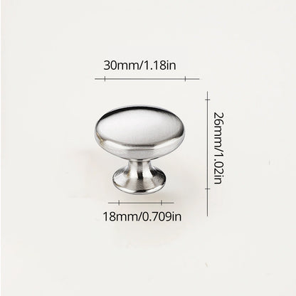 1.1'(30mm)Brushed Nickel Round Zinc Cabinet Knobs
