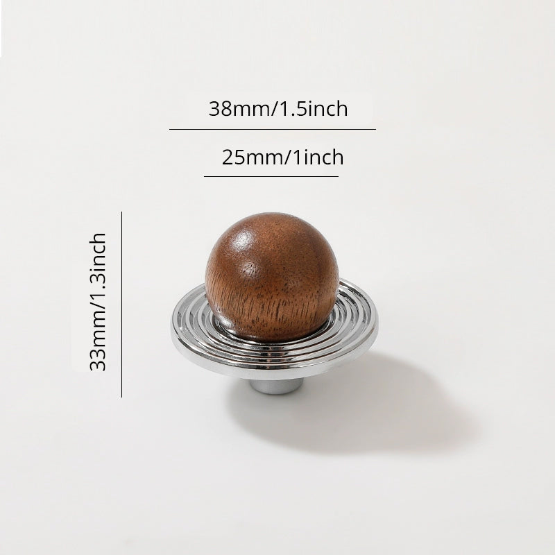 1.5'(38mm)UFO Wood Drawer Walnut Kitchen Cabinet Knobs