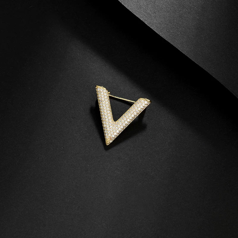 V-shaped shell brooch