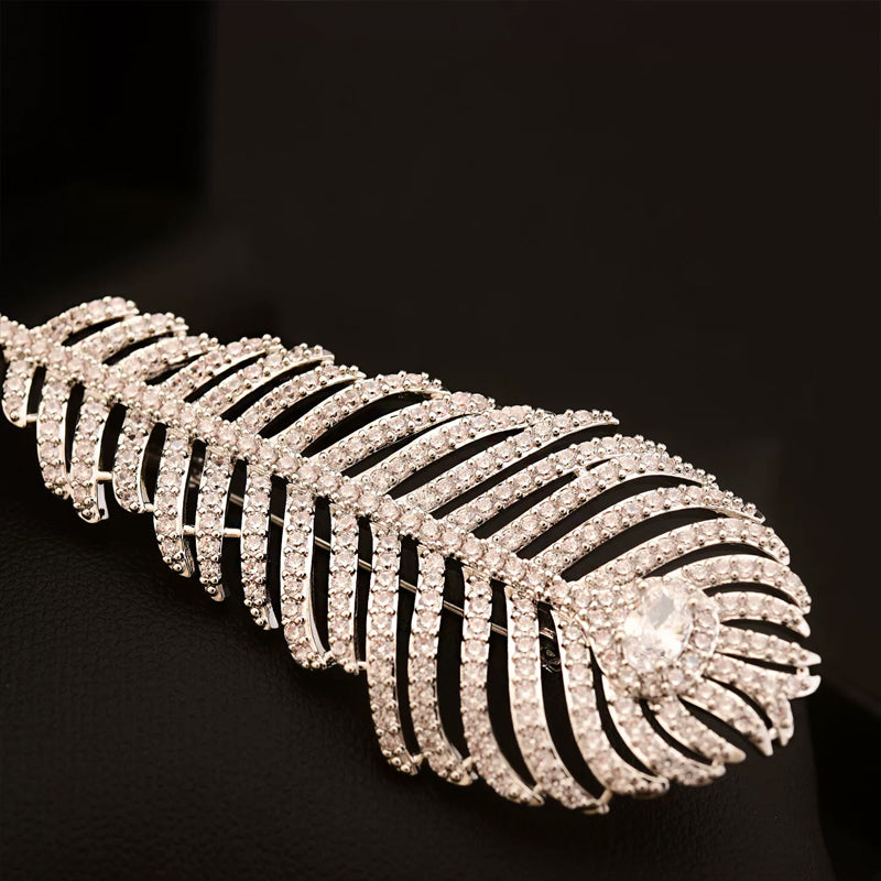 High end feather brooch