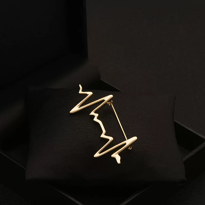 Heartbeat designer style brooch