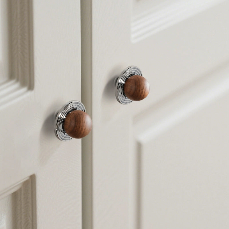 1.5'(38mm)UFO Wood Drawer Walnut Kitchen Cabinet Knobs