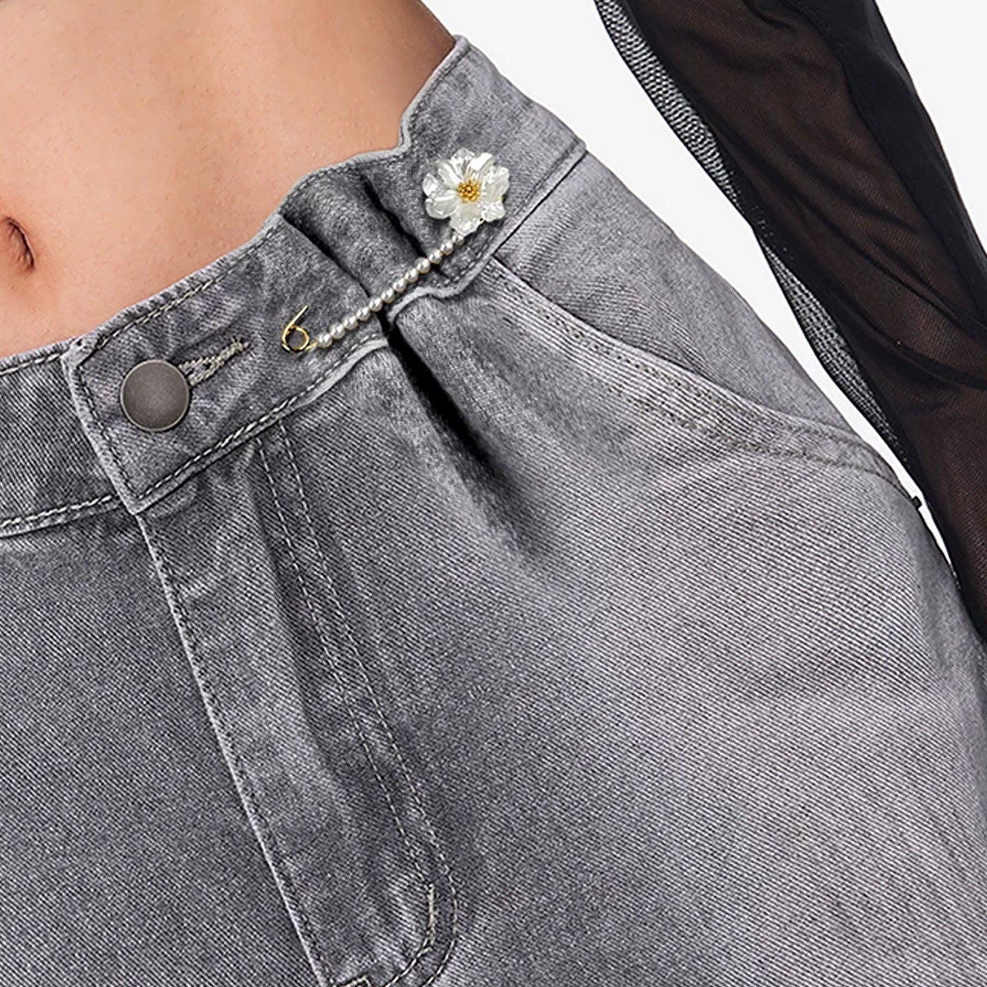 Camellia pants waist tightening pin Waist Buckle