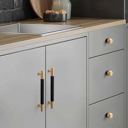 0.98'(25mm) Matte Black and Champagne Bronze Kitchen Cabinet Knobs
