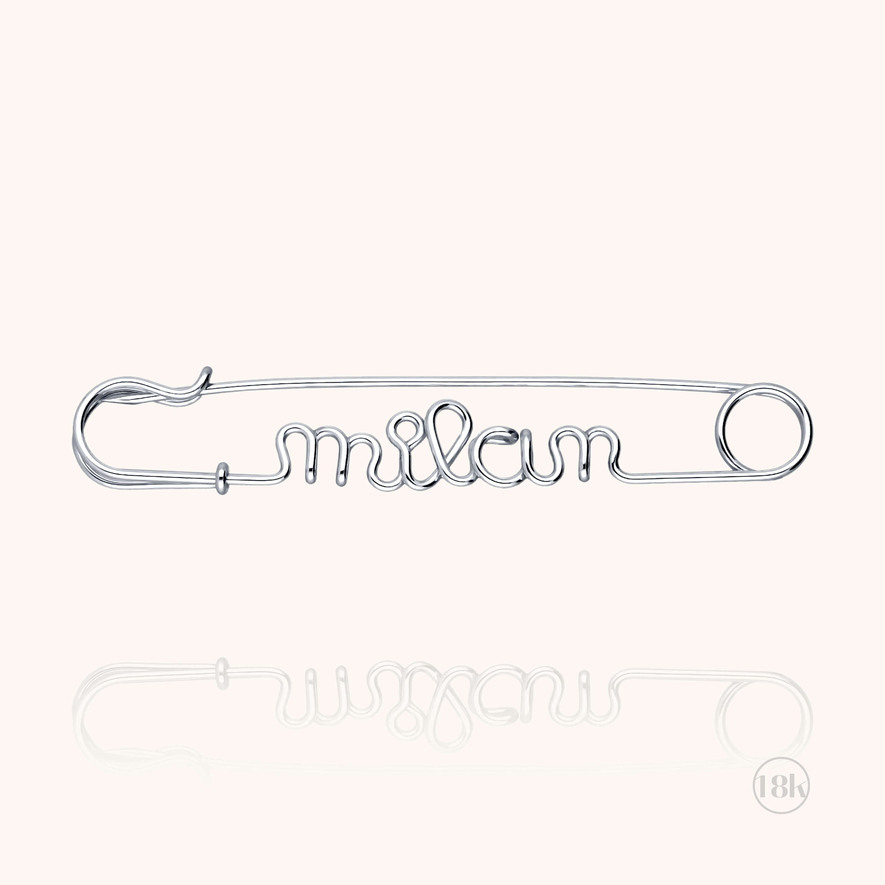 Personalized Safety Pin Brooch