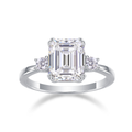 1314-Moissanite Asscher Cut Stud Earrings S925 Silver Base Moissanite Ring for Women